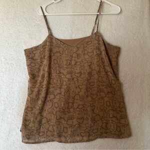 New York & Company Brown/Tan Office Siren Cami Blouse